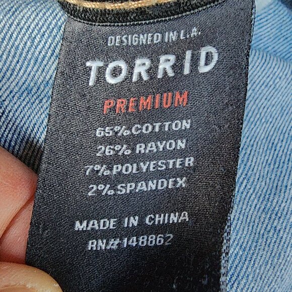 Torrid Sky High Skinny Ripped Jeans Size 18 - Picture 10 of 16